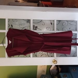 Cato long vest with belt women's size medium  wine color